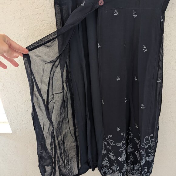 Vintage Victoria Holley 2 Piece Sheer Maxi Dress Buttons Size PM 90s - Picture 6 of 14